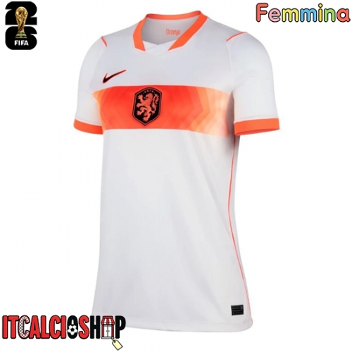 Paesi Bassi Seconda Maglia Femmina Mondiali 2026 Manica Corta